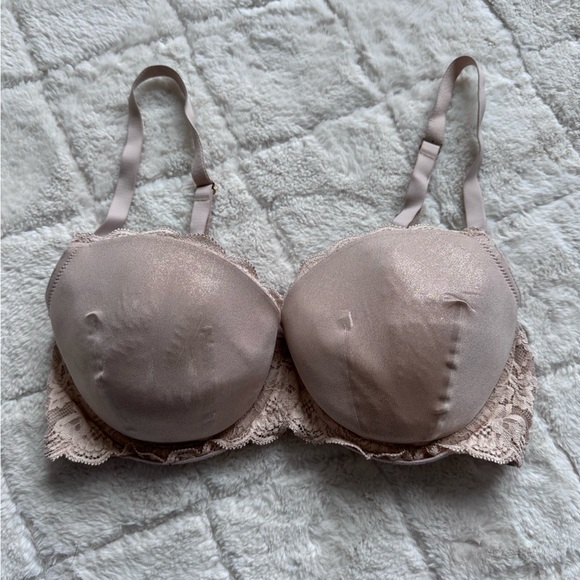 Victoria's Secret | Gold & Cream Metallic Dream Angels Lined Demi | Size 36C - Picture 4 of 14